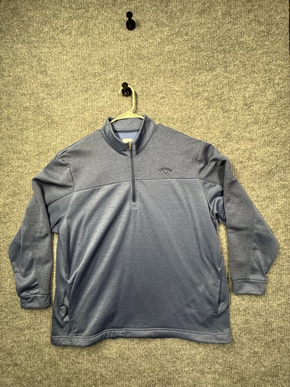 Callaway Men's XXL Blue Ottoman 1/4 Zip Golf Top